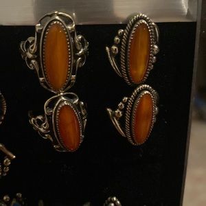 New Vintage Sterling Silver ring with Pink shell